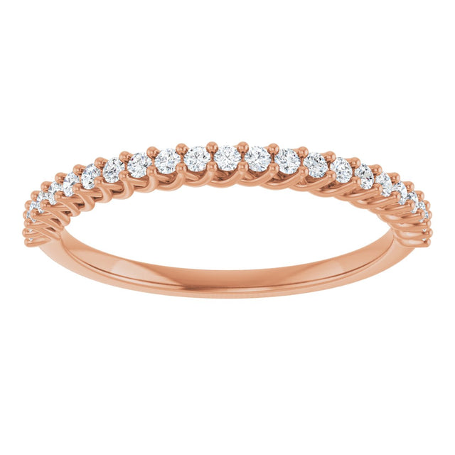 10K Gold Round Lab-Grown Diamond Woven-Design Anniversary Band – 1/8–1/3 CTW - Rose Gold - view 3