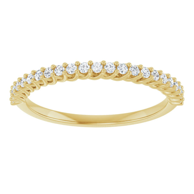 10K Gold Round Natural Diamond Woven-Design Anniversary Band – 1/8–1/3 CTW - Yellow Gold - view 3