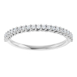 10K Gold Round Natural Diamond Woven-Design Anniversary Band – 1/8–1/3 CTW - White Gold - view 3
