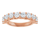 10K Gold Round Natural Diamond Woven-Design Anniversary Band – 1 5/8–2 3/4 CTW - Rose Gold - view 3