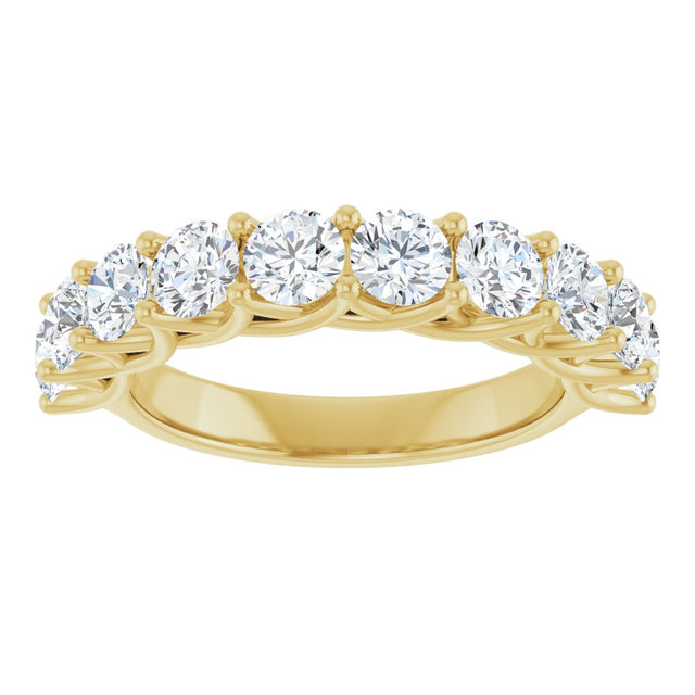 10K Gold Round Natural Diamond Woven-Design Anniversary Band – 1 5/8–2 3/4 CTW - Yellow Gold - view 3