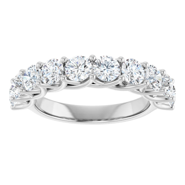 10K Gold Round Lab-Grown Diamond Woven-Design Anniversary Band – 1 1/2–3 CTW - White Gold - view 3