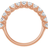 10K Gold Round Natural Diamond Woven-Design Anniversary Band – 3/8–1 1/3 CTW - Rose Gold - view 2