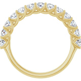10K Gold Round Natural Diamond Woven-Design Anniversary Band – 3/8–1 1/3 CTW - Yellow Gold - view 2