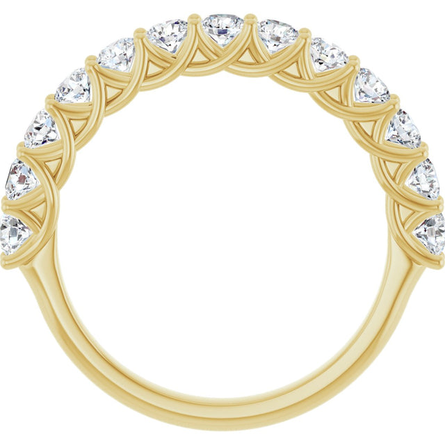 10K Gold Round Lab-Grown Diamond Woven-Design Anniversary Band – 1/2–1 1/3 CTW - Yellow Gold - view 2