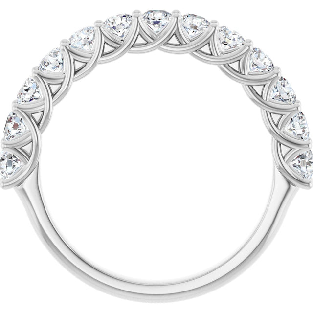 10K Gold Round Lab-Grown Diamond Woven-Design Anniversary Band – 1/2–1 1/3 CTW - White Gold - view 2
