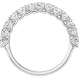 10K Gold Round Natural Diamond Woven-Design Anniversary Band – 3/8–1 1/3 CTW - White Gold - view 2
