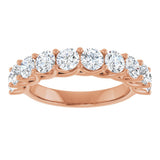 10K Gold Round Lab-Grown Diamond Woven-Design Anniversary Band – 1 1/2–3 CTW - Rose Gold - view 3