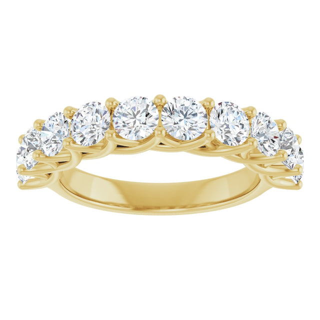 10K Gold Round Lab-Grown Diamond Woven-Design Anniversary Band – 1 1/2–3 CTW - Yellow Gold - view 3