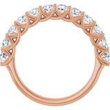 10K Gold Round Natural Diamond Woven-Design Anniversary Band – 3/8–1 1/3 CTW - Rose Gold - view 2