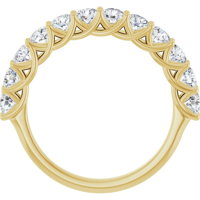 10K Gold Round Lab-Grown Diamond Woven-Design Anniversary Band – 1/2–1 1/3 CTW - Yellow Gold - view 2