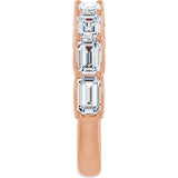 14K Gold Emerald Lab-Grown Diamond Woven-Design Anniversary Band – 2 3/4 CTW - Rose Gold - view 4