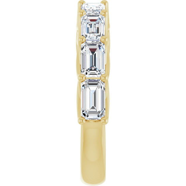 14K Gold Emerald Lab-Grown Diamond Woven-Design Anniversary Band – 2 3/4 CTW - Yellow Gold - view 4