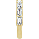 10K Gold Emerald Lab-Grown Diamond Woven-Design Anniversary Band – 2 5/8 CTW - Yellow Gold - view 4