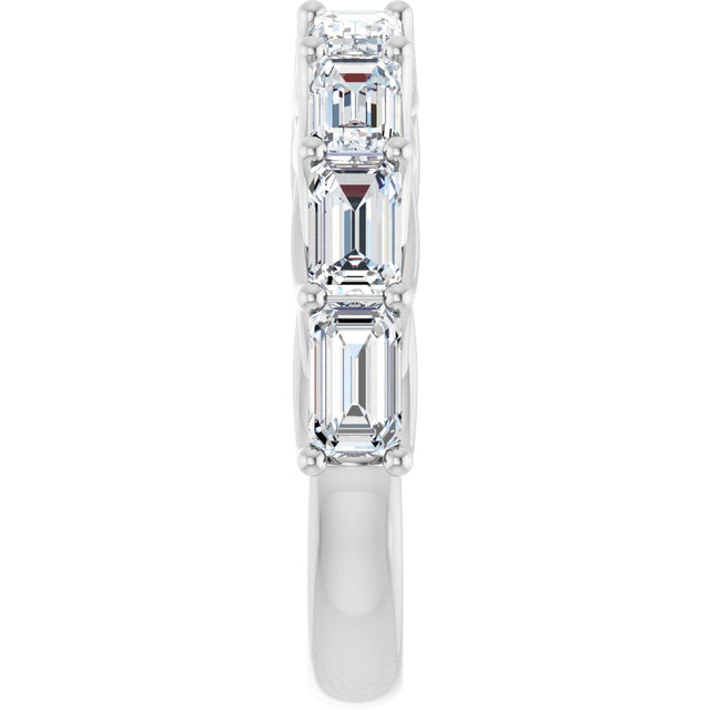 Platinum Emerald Lab-Grown Diamond Woven-Design Anniversary Band – 2 3/4 CTW - view 4