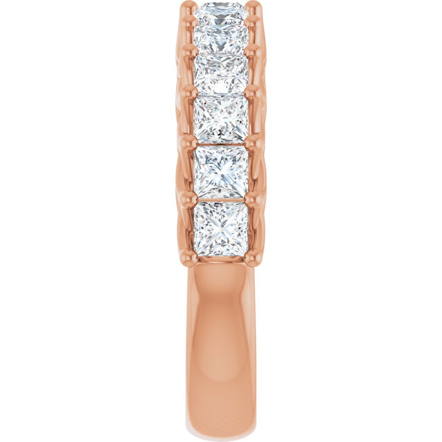 10K Gold Square Lab-Grown Diamond Woven-Design Anniversary Band – 1 3/8–4 CTW - Rose Gold - view 4