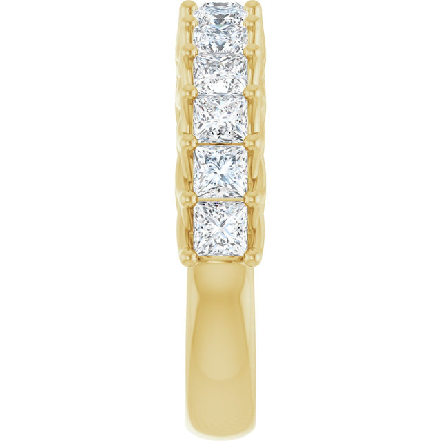 10K Gold Square Lab-Grown Diamond Woven-Design Anniversary Band – 1 3/8–4 CTW - Yellow Gold - view 4