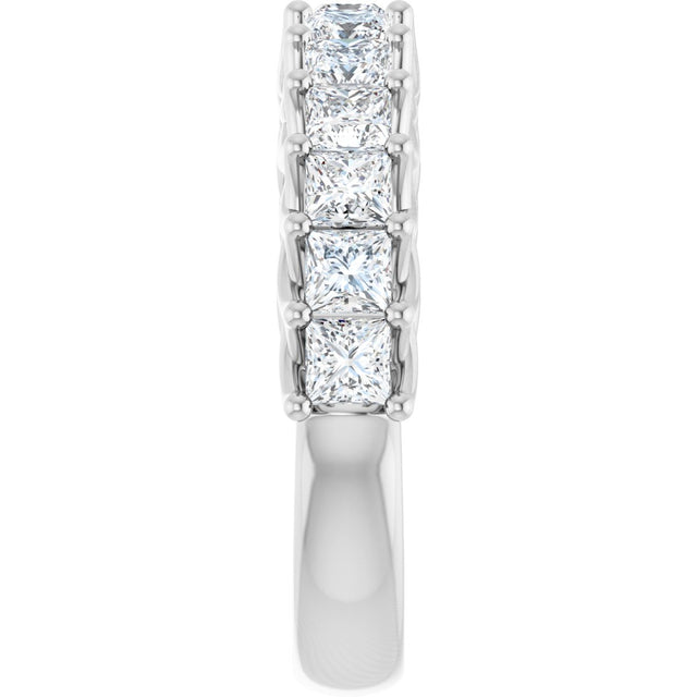 10K Gold Square Lab-Grown Diamond Woven-Design Anniversary Band – 1 3/8–4 CTW - White Gold - view 4