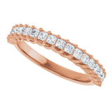 10K Gold Square Natural Diamond Woven-Design Anniversary Band – 1/3–1 1/3 CTW - Rose Gold - view 5