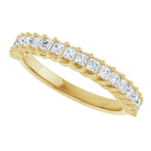 14K Gold Square Natural Diamond Woven-Design Anniversary Band – 1/2–1 1/3 CTW - Yellow Gold - view 5