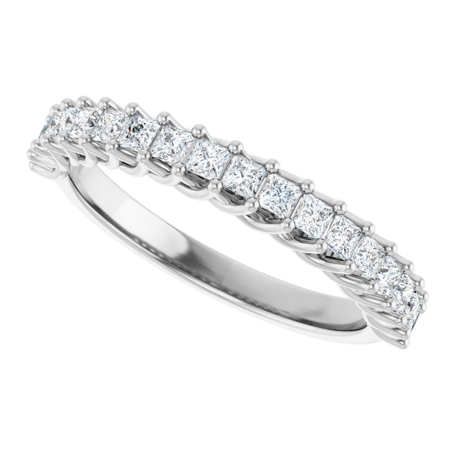 10K Gold Square Lab-Grown Diamond Woven-Design Anniversary Band – 1/3–1 1/4 CTW - White Gold - view 5