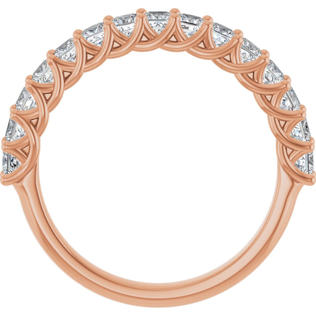 10K Gold Square Natural Diamond Woven-Design Anniversary Band – 1/3–1 1/3 CTW - Rose Gold - view 2