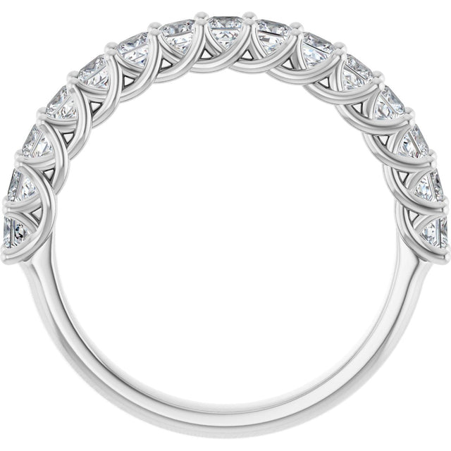 10K Gold Square Natural Diamond Woven-Design Anniversary Band – 1/3–1 1/3 CTW - White Gold - view 2