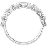 10K Gold Straight Baguette Lab-Grown Diamond Woven-Design Anniversary Band – 9/10 CTW - White Gold - view 2