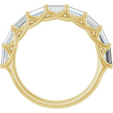 10K Gold Straight Baguette Lab-Grown Diamond Woven-Design Anniversary Band – 9/10 CTW - Yellow Gold - view 2
