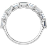 10K Gold Straight Baguette Lab-Grown Diamond Woven-Design Anniversary Band – 9/10 CTW - White Gold - view 2