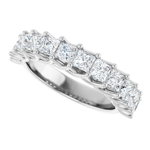 10K Gold Square Lab-Grown Diamond Woven-Design Anniversary Band – 1 3/8–4 CTW - White Gold - view 5