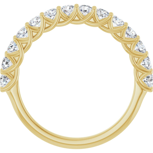 10K Gold Round Natural Diamond Woven-Design Anniversary Band – 3/8–1 1/3 CTW - Yellow Gold - view 2