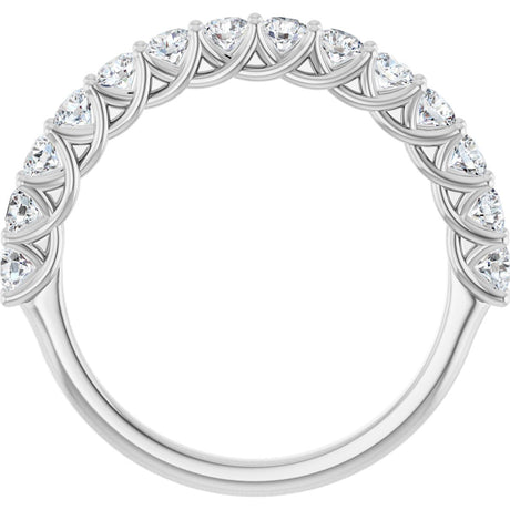 Platinum Round Natural Diamond Woven-Design Anniversary Band – 2.5 mm Stones - view 2