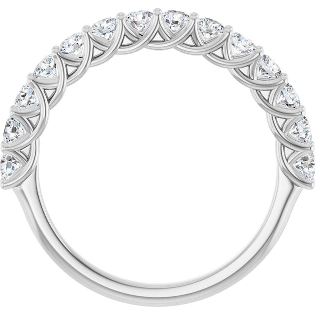 Platinum Round Lab-Grown Diamond Woven-Design Anniversary Band – 1/2–1 CTW - view 2