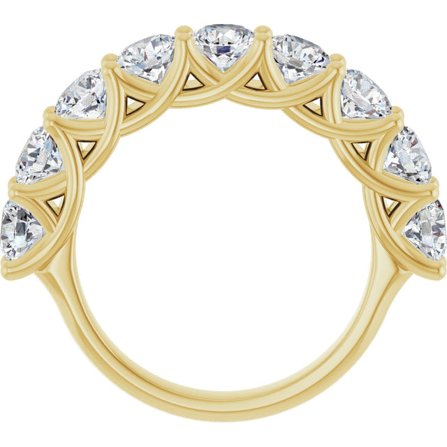 10K Gold Round Lab-Grown Diamond Woven-Design Anniversary Band – 1 1/2–3 CTW - Yellow Gold - view 2