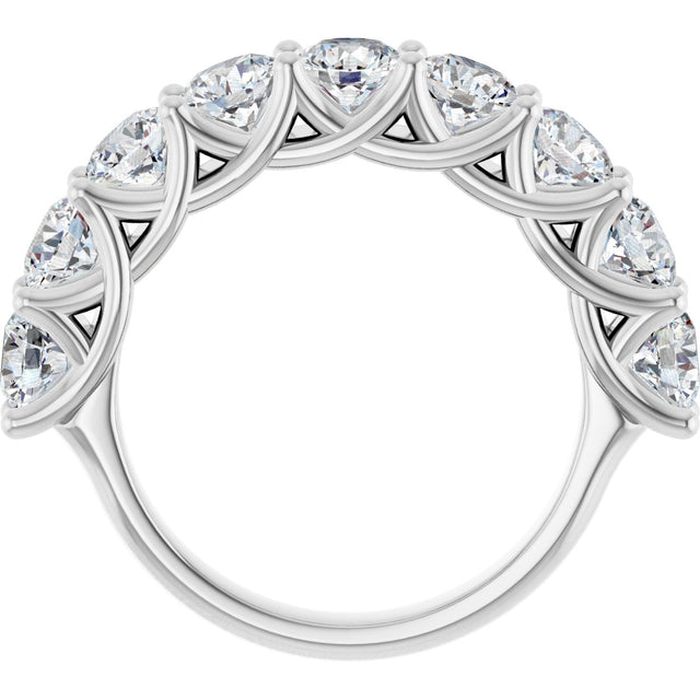 10K Gold Round Natural Diamond Woven-Design Anniversary Band – 1 5/8–2 3/4 CTW - White Gold - view 2