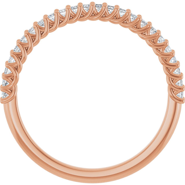 10K Gold Square Lab-Grown Diamond Woven-Design Anniversary Band – 1/3–1 1/4 CTW - Rose Gold - view 2