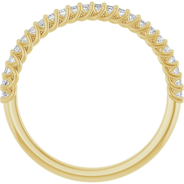 10K Gold Square Natural Diamond Woven-Design Anniversary Band – 1/3–1 1/3 CTW - Yellow Gold - view 2
