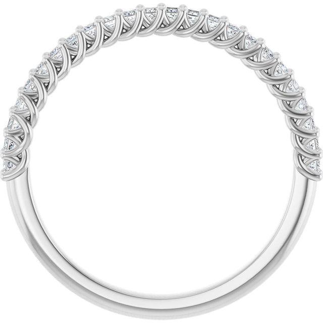 10K Gold Square Lab-Grown Diamond Woven-Design Anniversary Band – 1/3–1 1/4 CTW - White Gold - view 2