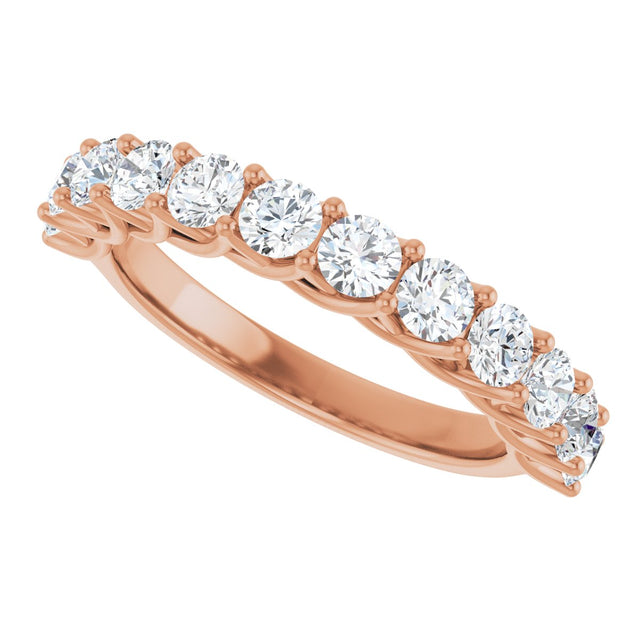 10K Gold Round Natural Diamond Woven-Design Anniversary Band – 3/8–1 1/3 CTW - Rose Gold - view 5