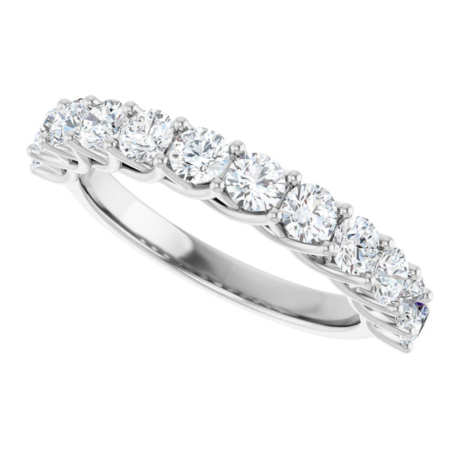 10K Gold Round Lab-Grown Diamond Woven-Design Anniversary Band – 1/2–1 1/3 CTW - White Gold - view 5