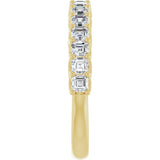14K Gold Asscher Natural Diamond Woven-Design Anniversary Band – 3/4–1 1/8 CTW - Yellow Gold - view 4