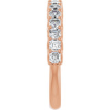 14K Gold Asscher Natural Diamond Woven-Design Anniversary Band – 3/4–1 1/8 CTW - Rose Gold - view 4