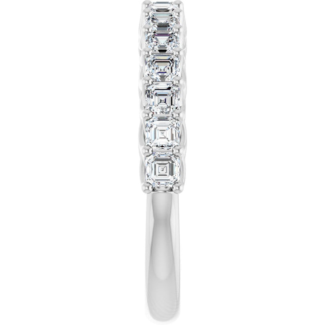 Platinum Asscher Natural Diamond Woven-Design Anniversary Band – 3/4–1 1/8 CTW - view 4