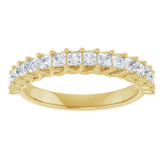 10K Gold Square Natural Diamond Woven-Design Anniversary Band – 1/3–1 1/3 CTW - Yellow Gold - view 3