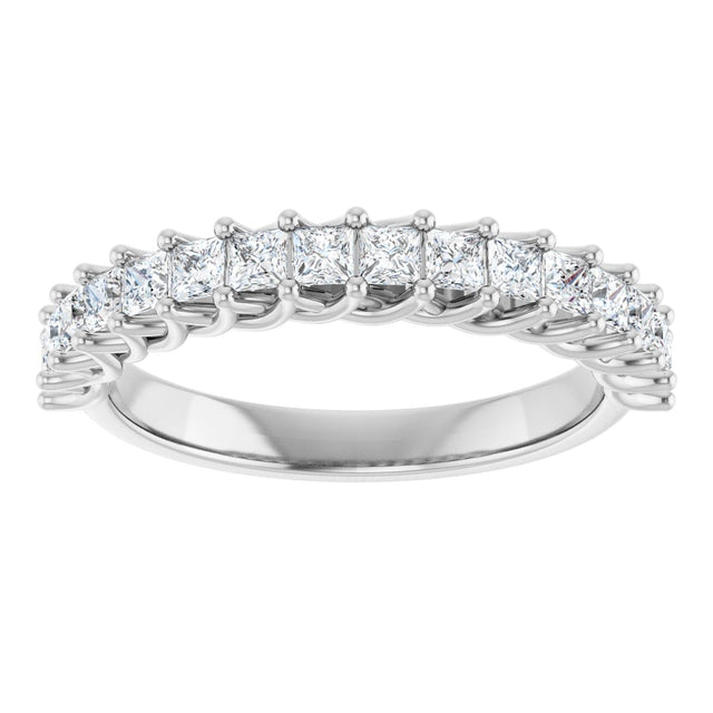 10K Gold Square Lab-Grown Diamond Woven-Design Anniversary Band – 1/3–1 1/4 CTW - White Gold - view 3