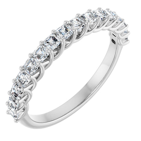 Platinum Asscher Natural Diamond Woven-Design Anniversary Band – 3/4–1 1/8 CTW