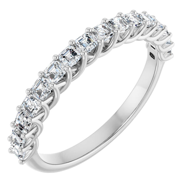 Platinum Asscher Natural Diamond Woven-Design Anniversary Band – 3/4–1 1/8 CTW