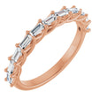 10K Gold Straight Baguette Natural Diamond Woven-Design Anniversary Band – 1/3–7/8 CTW - Rose Gold