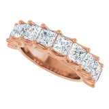 10K Gold Square Lab-Grown Diamond Woven-Design Anniversary Band – 1 3/8–4 CTW - Rose Gold - view 5